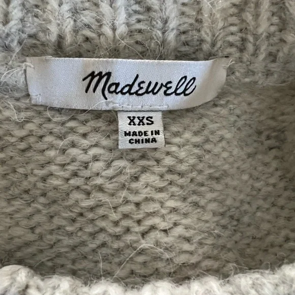 Madewell Wool-Blend Wedge Sweater in Light Beige Size XXS - Picture 7 of 10